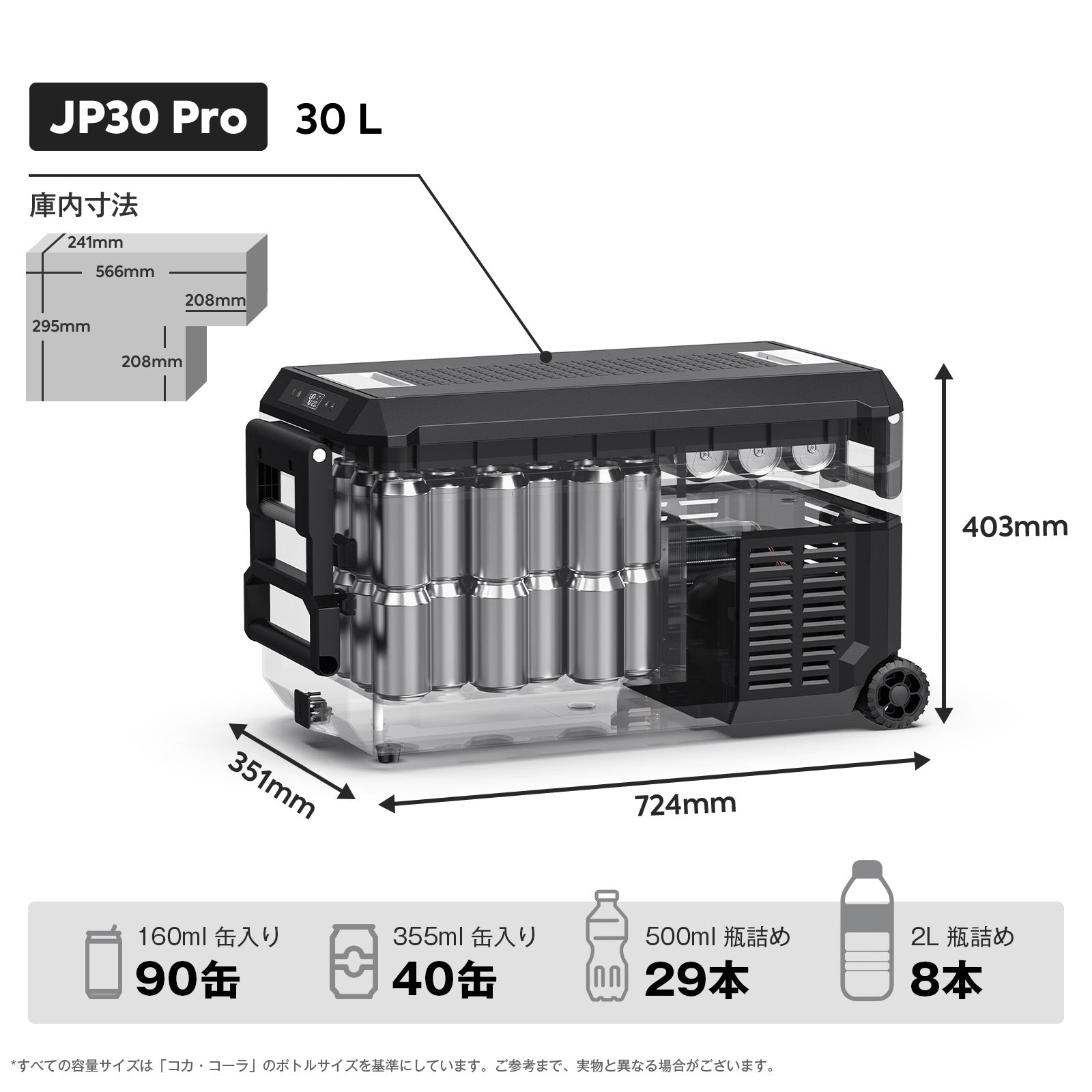 JP30ProS ポータブル冷蔵庫 30L | ICECO