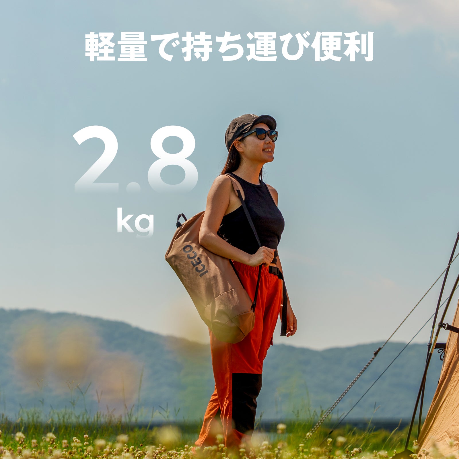 GO20 ポータブル冷蔵庫+CC190 キャンプコット