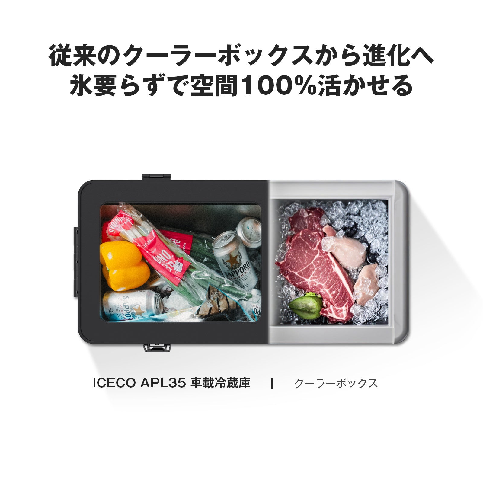 APL35 ポータブル冷蔵庫+CC190 キャンプコット