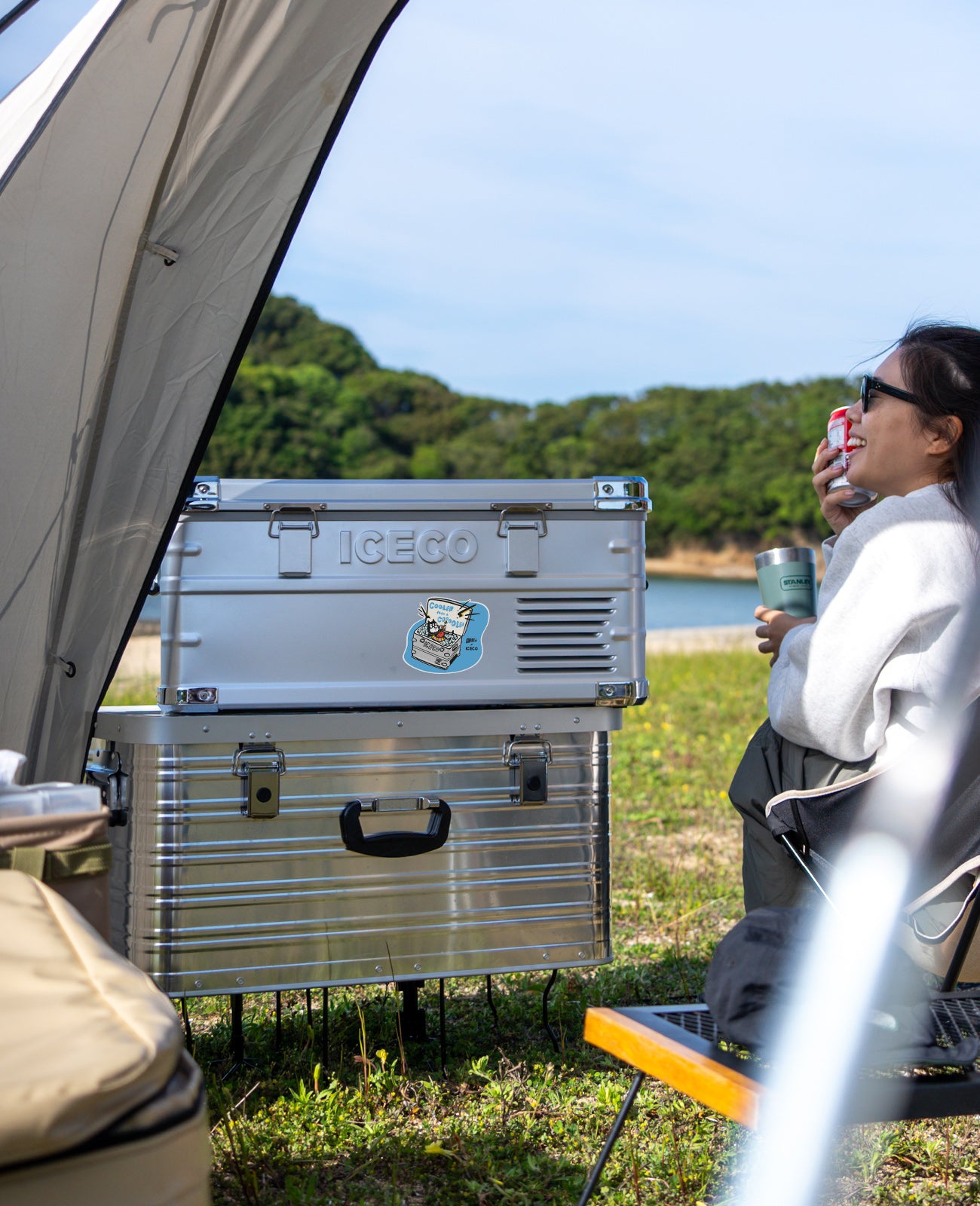 製氷皿＆ステッカーをプレゼント！APL20 Black ポータブル冷蔵庫