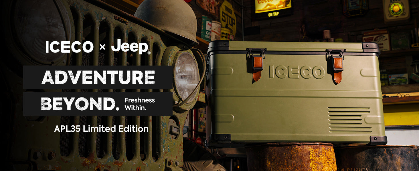ICECO × Jeep® APL35 Limited Edition Olive Green ポータブル冷蔵庫