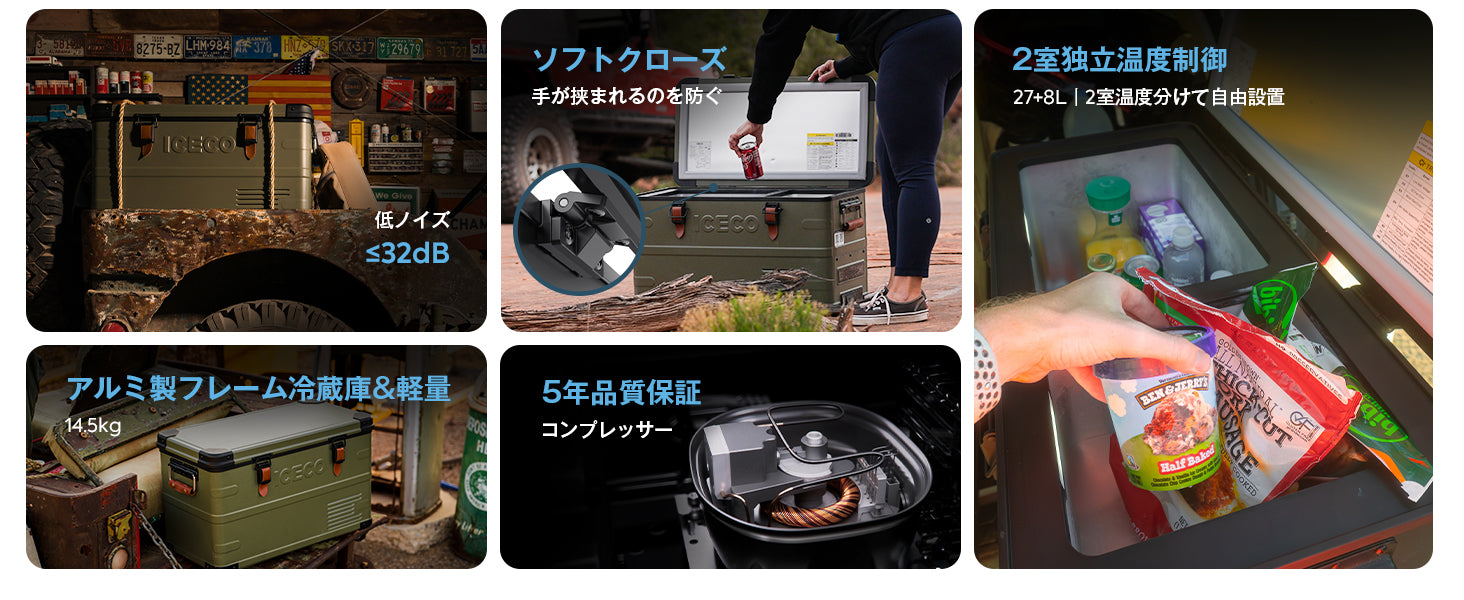 ICECO x Jeep APL35 ポータブル冷蔵庫＋バッテリーセット ICECO × Jeep® APL35 Limited Edition Olive Green ポータブル冷蔵庫
