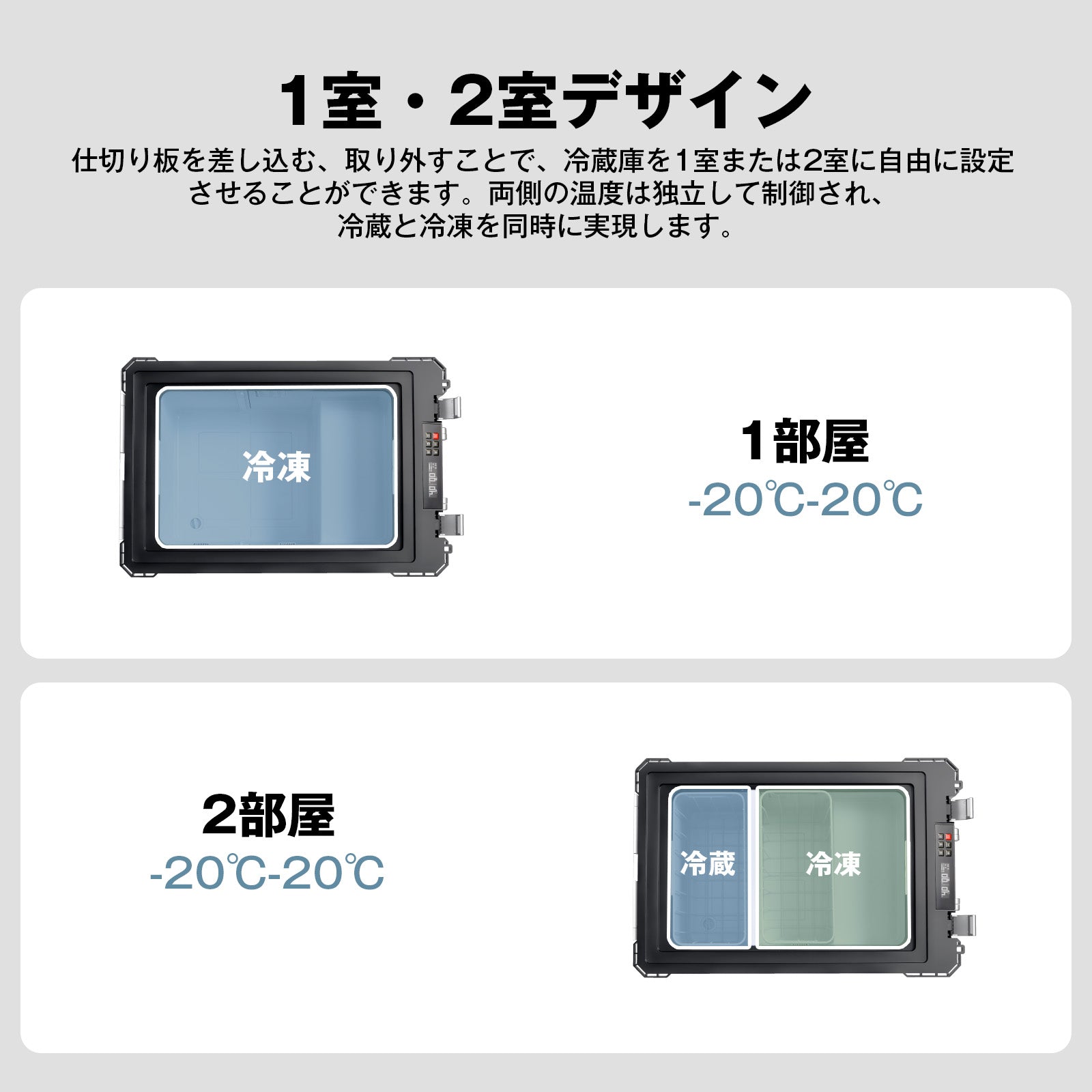 AIPGOC ポータブル冷蔵庫 グレー JP40ProD ポータブル冷蔵庫 車載用冷蔵庫 40L | ICECO