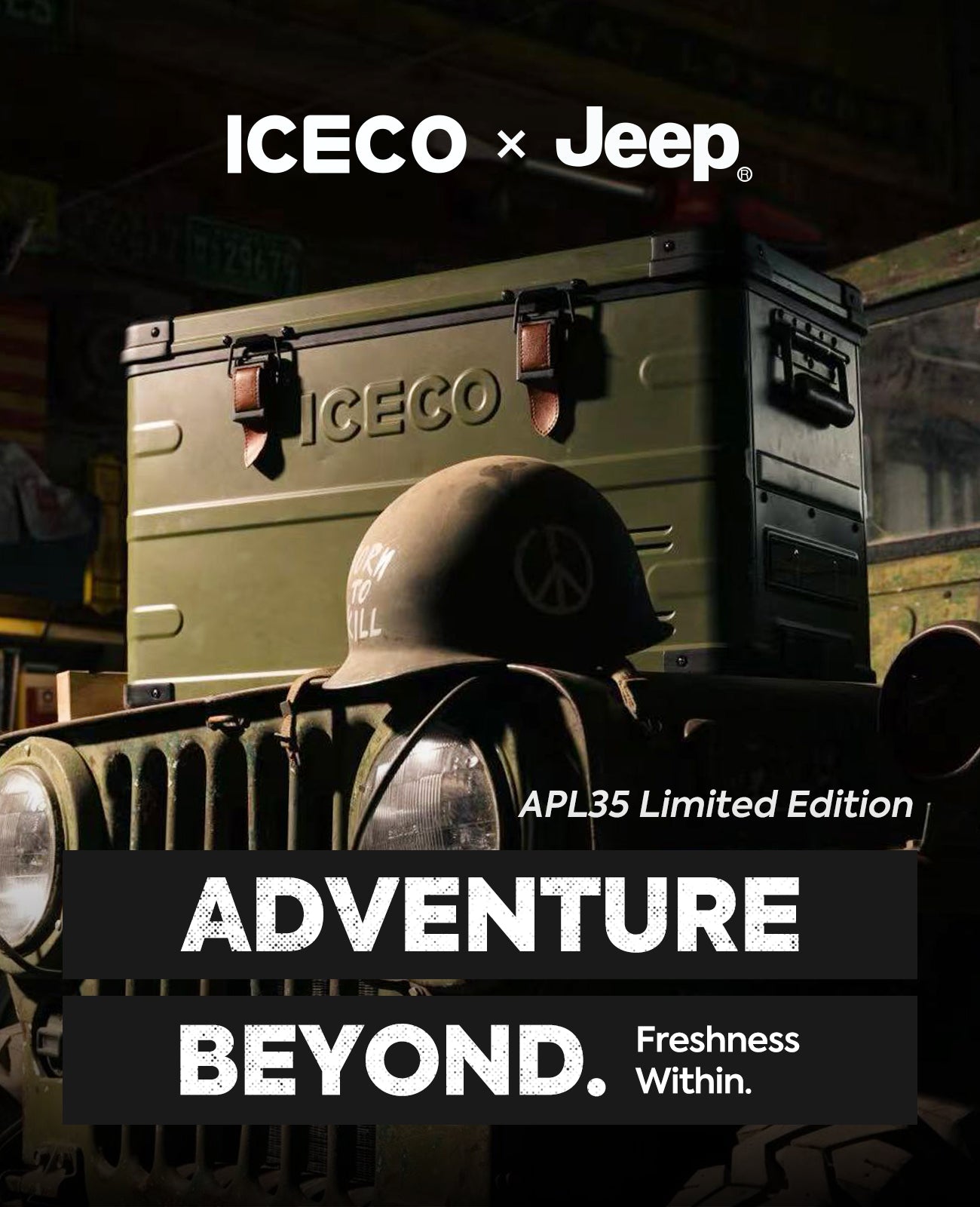 ICECO x Jeep|APL35 Limited Edition Olive Green ポータブル冷蔵庫 35L | ICECO