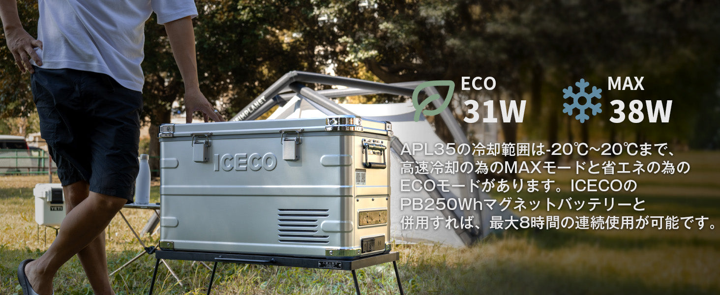 6周年記念 APL35 Black ポータブル冷蔵庫 車載用冷蔵庫 35L | ICECO