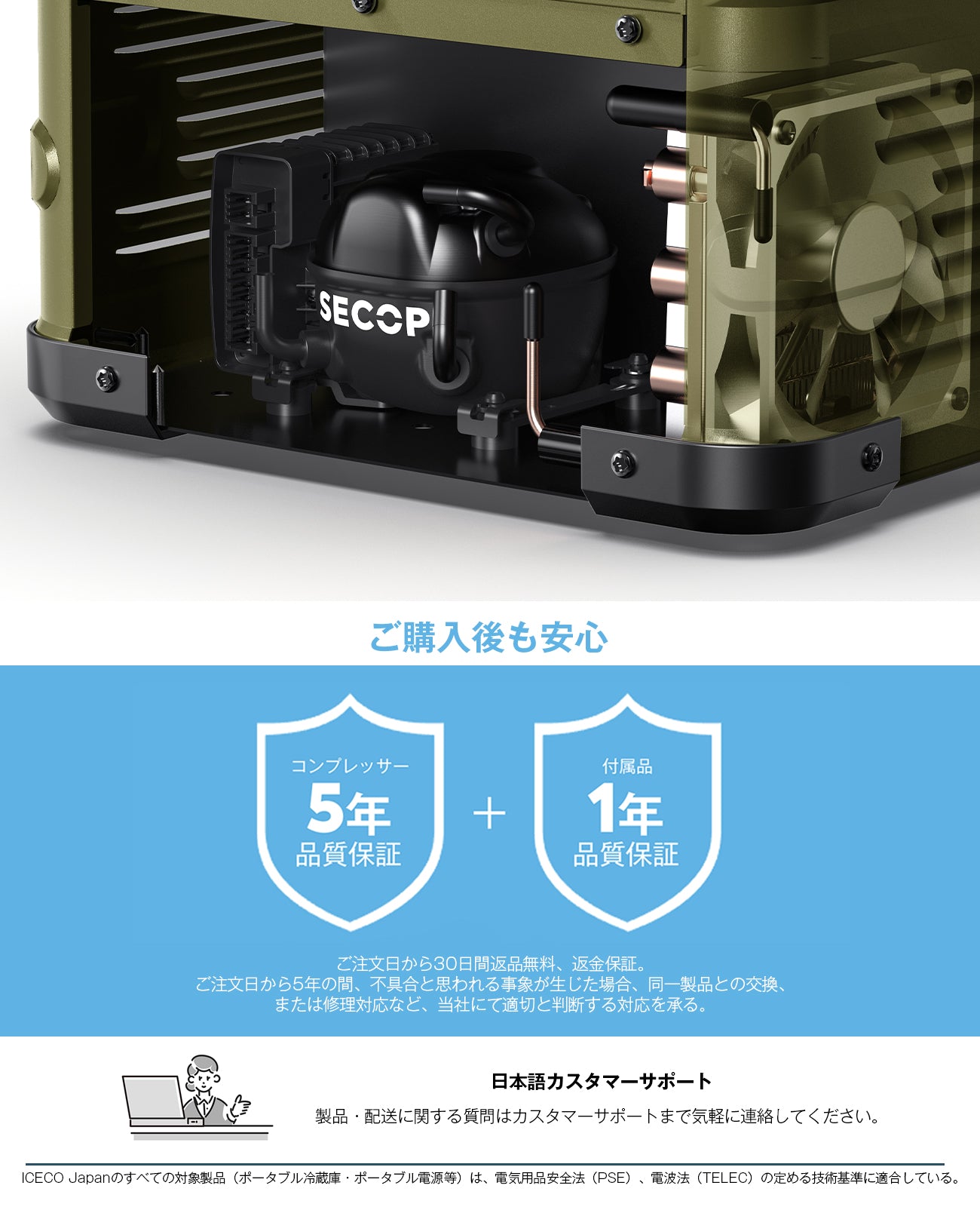 ICECO × Jeep® APL35 Limited Edition Olive Green ポータブル冷蔵庫 35L | ICECO