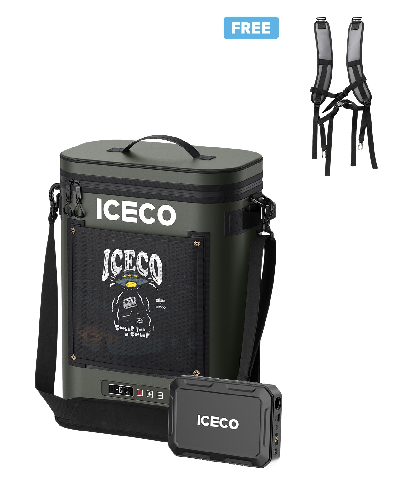 GOPACK12 ポータブル冷蔵庫・車載用冷蔵庫 12L バッテリーセット| ICECO